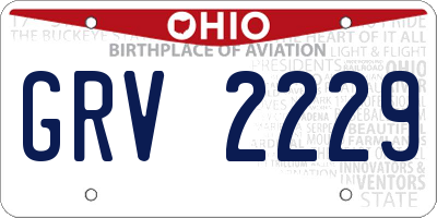OH license plate GRV2229