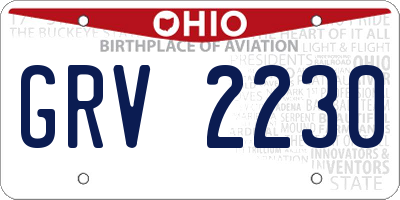 OH license plate GRV2230