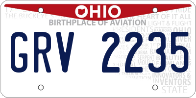 OH license plate GRV2235