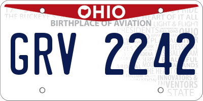 OH license plate GRV2242