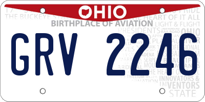OH license plate GRV2246
