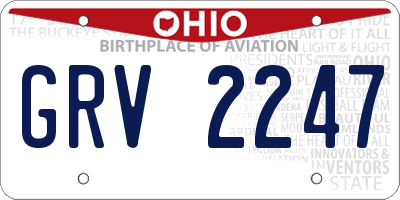OH license plate GRV2247