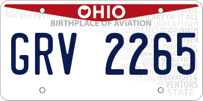 OH license plate GRV2265
