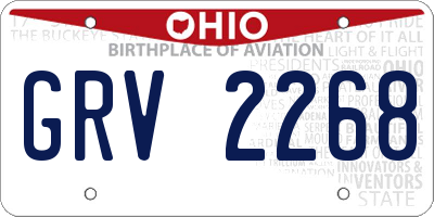 OH license plate GRV2268