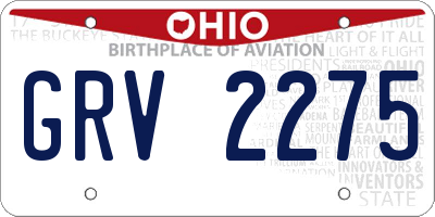 OH license plate GRV2275