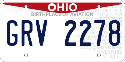 OH license plate GRV2278