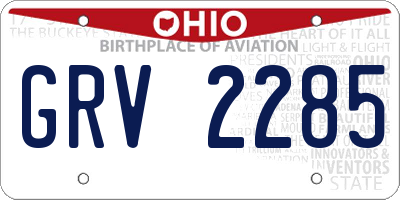 OH license plate GRV2285
