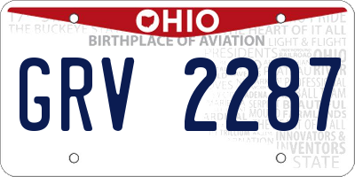 OH license plate GRV2287