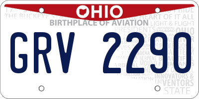 OH license plate GRV2290