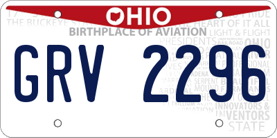 OH license plate GRV2296