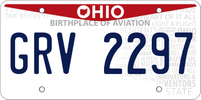 OH license plate GRV2297