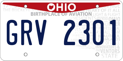 OH license plate GRV2301