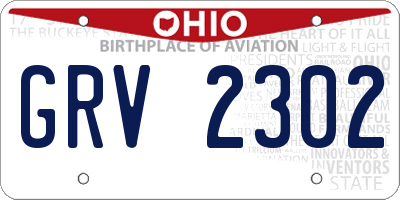 OH license plate GRV2302