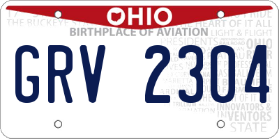 OH license plate GRV2304