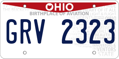 OH license plate GRV2323