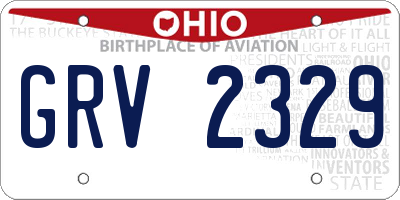 OH license plate GRV2329