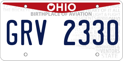 OH license plate GRV2330