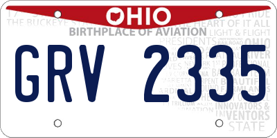 OH license plate GRV2335