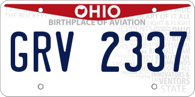 OH license plate GRV2337