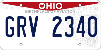 OH license plate GRV2340