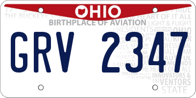 OH license plate GRV2347