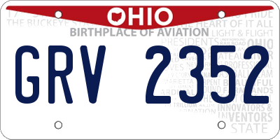 OH license plate GRV2352