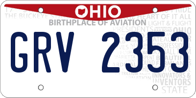 OH license plate GRV2353