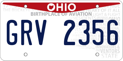 OH license plate GRV2356