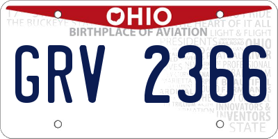 OH license plate GRV2366
