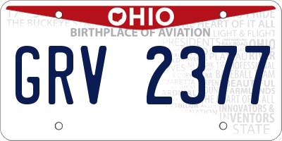 OH license plate GRV2377