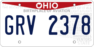 OH license plate GRV2378