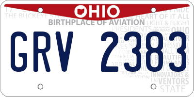 OH license plate GRV2383