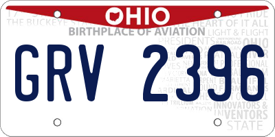 OH license plate GRV2396