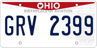 OH license plate GRV2399