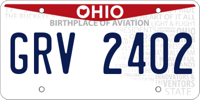 OH license plate GRV2402