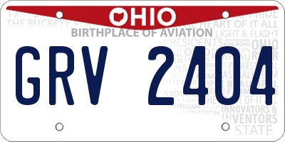 OH license plate GRV2404