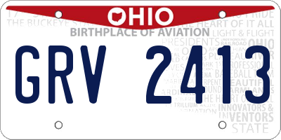 OH license plate GRV2413