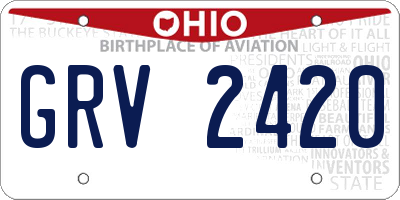OH license plate GRV2420