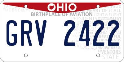 OH license plate GRV2422