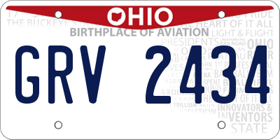 OH license plate GRV2434