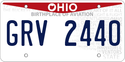 OH license plate GRV2440