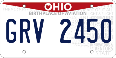 OH license plate GRV2450