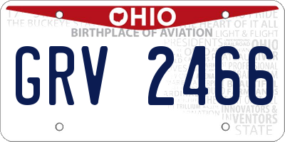 OH license plate GRV2466
