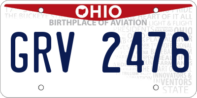 OH license plate GRV2476