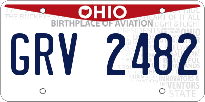 OH license plate GRV2482