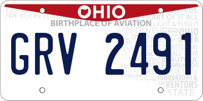 OH license plate GRV2491