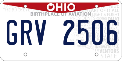 OH license plate GRV2506