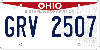 OH license plate GRV2507