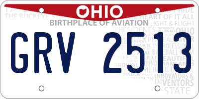 OH license plate GRV2513