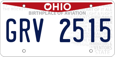 OH license plate GRV2515